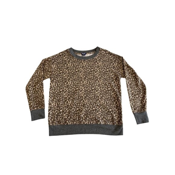 SPLENDID Women’s Leopard Print Pullover Sweatshirt Size S 95% Polyester 5% Elast - Picture 4 of 10